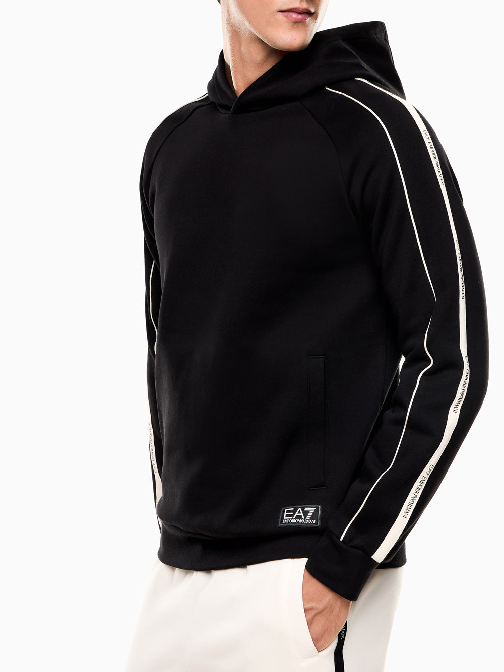 Felpa Cappuccio Ea7 da Uomo - Nero