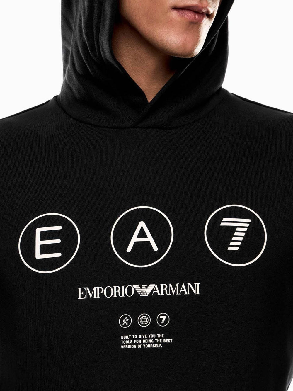 Felpa Cappuccio Ea7 da Uomo - Nero