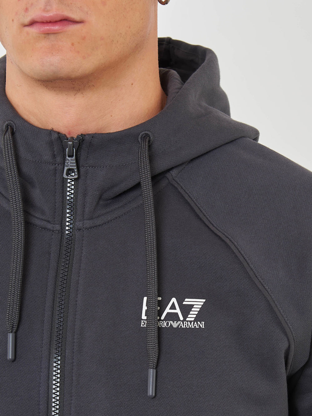 Felpa Zip Ea7 da Uomo - Grigio