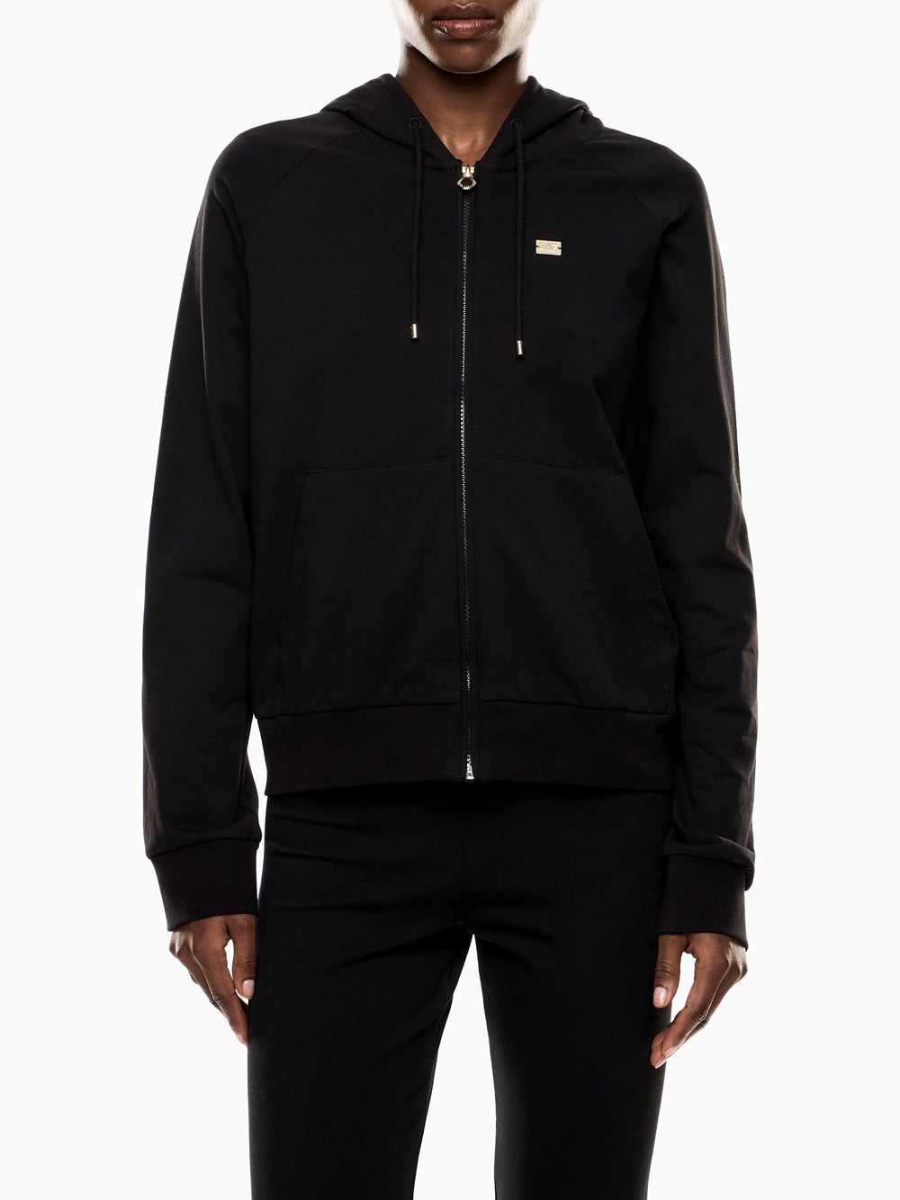 Felpa Zip Ea7 da Donna - Nero