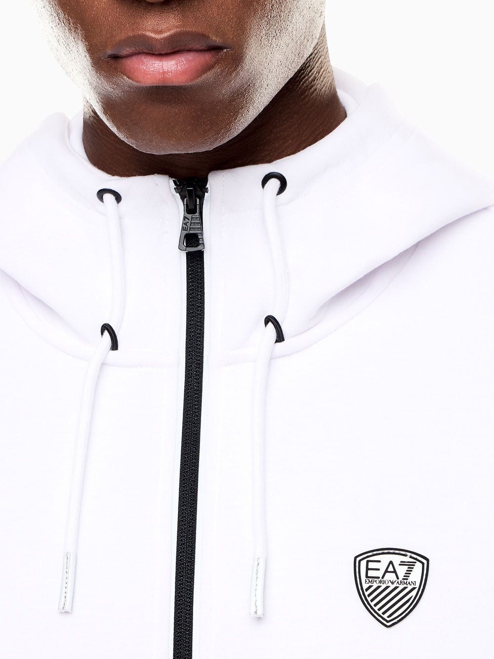 Felpa Zip Ea7 da Uomo - Bianco