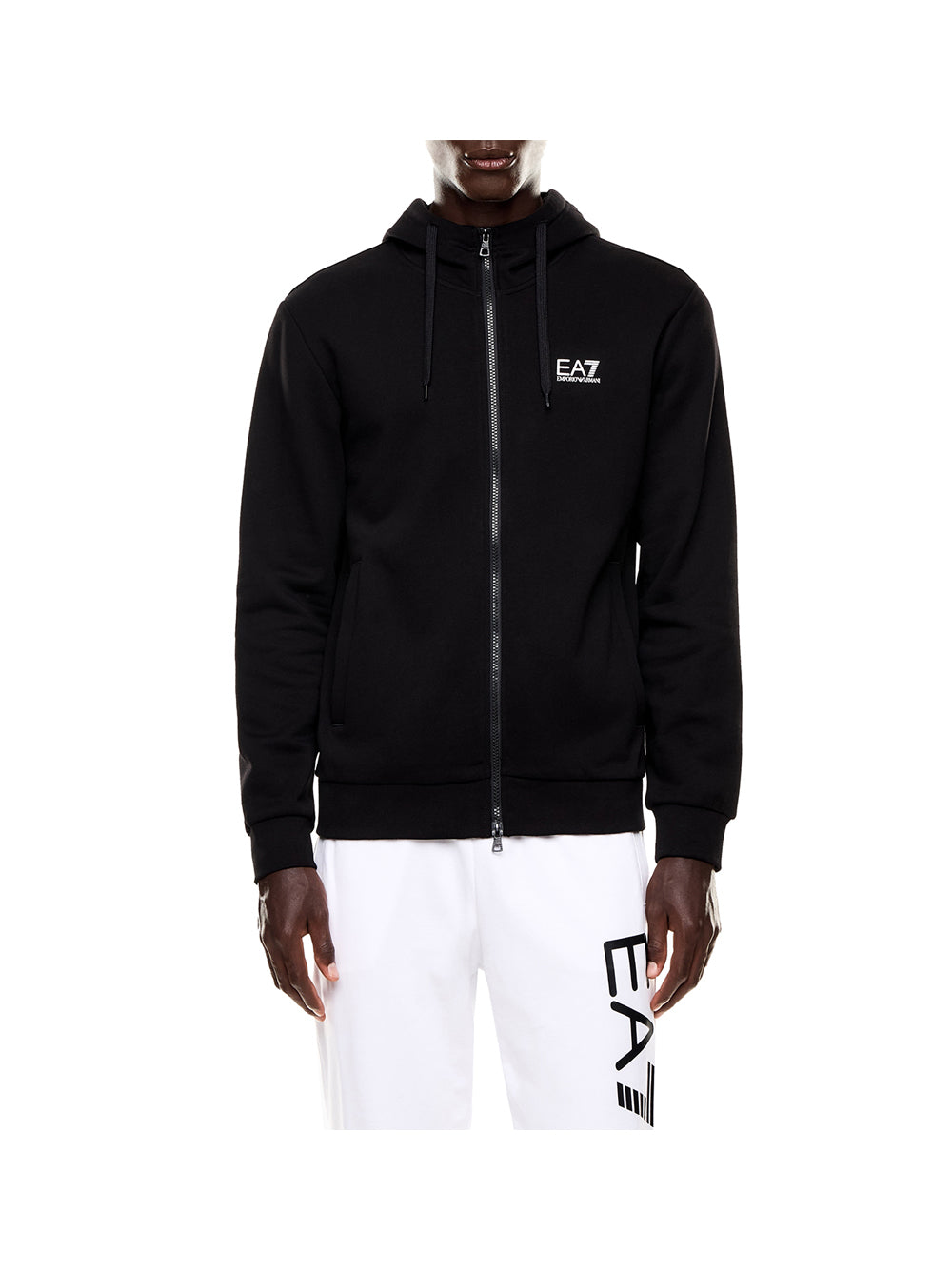 Ea7 Emporio Armani Felpa Zip Uomo Mod. 8NPM38 PJVTZ 1200 Nero