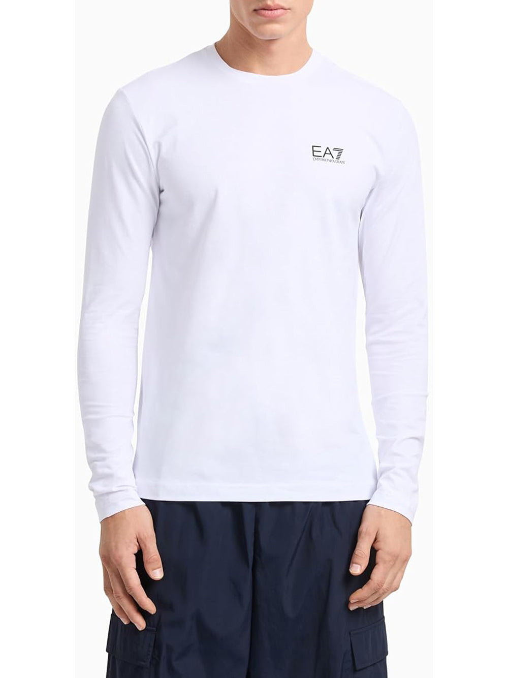 Ea7 Emporio Armani T-shitr Manica Lunga Uomo Mod. 8NPT28 PJVQZ 1100 Bianco