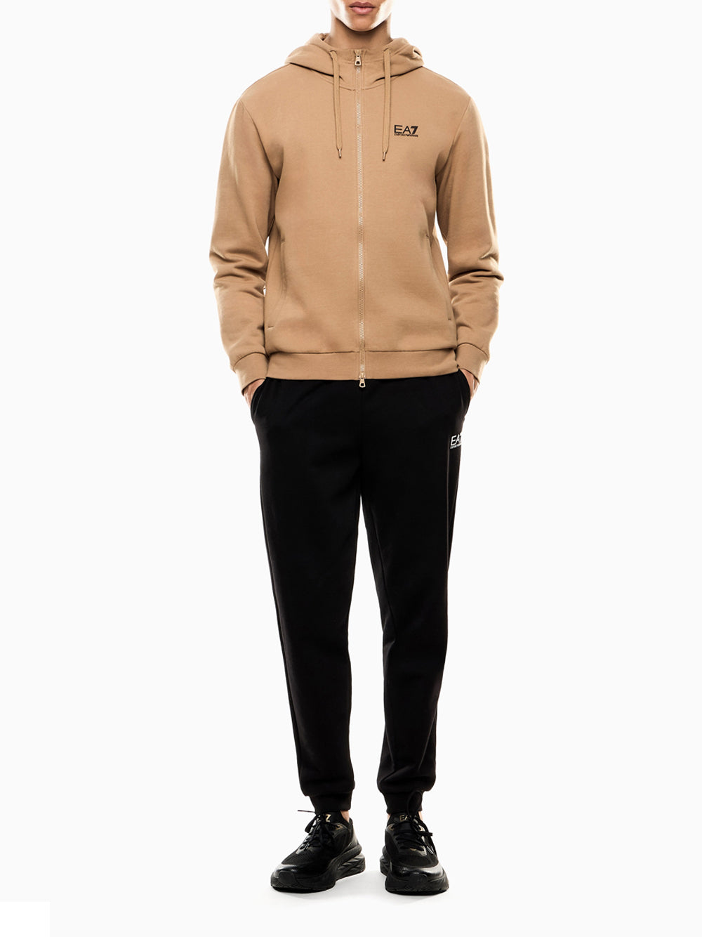 Tuta Sportiva Ea7 da Uomo - Nero Beige