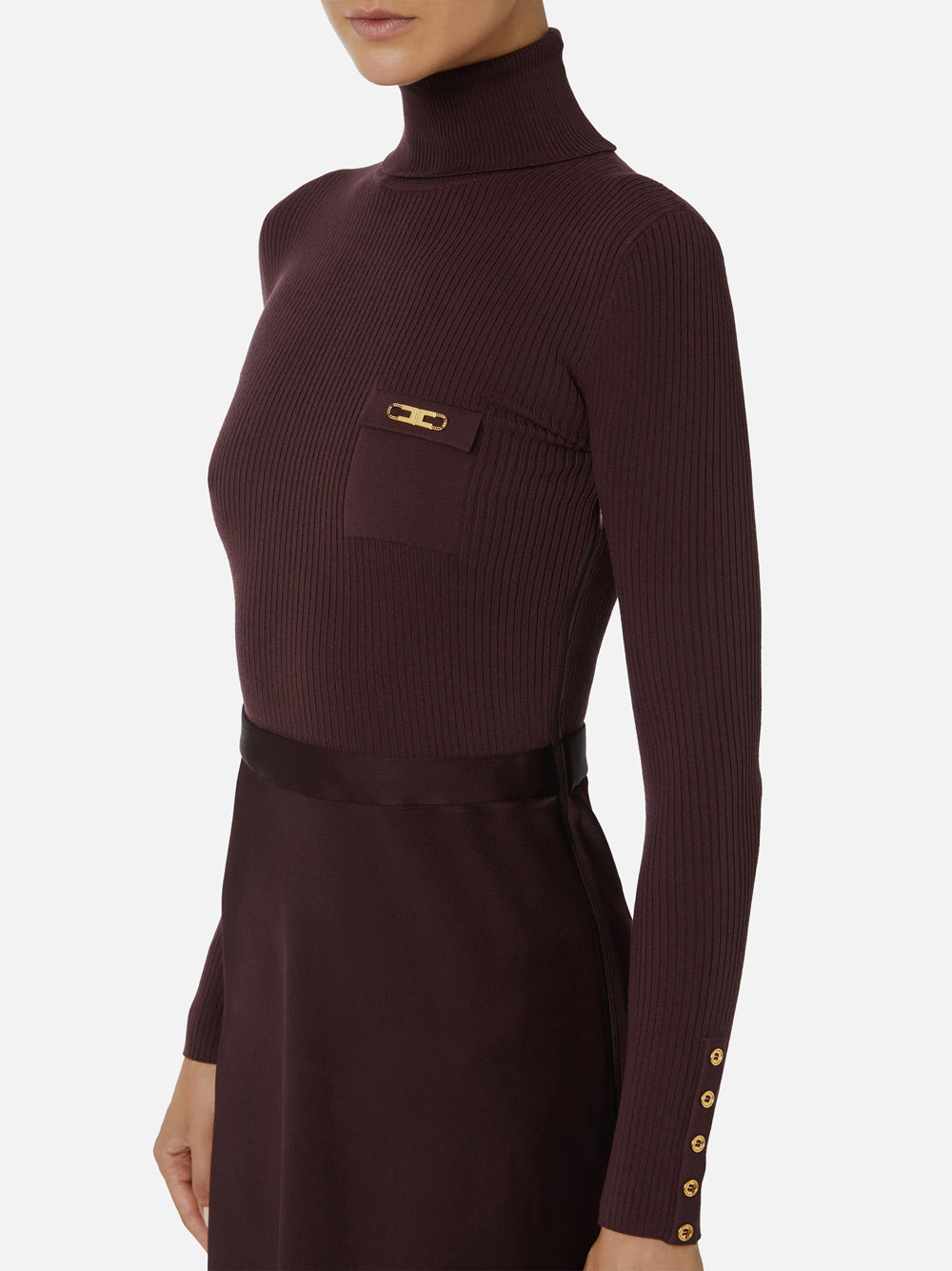 Vestito Midi Elisabetta Franchi da Donna - Merlot Bordeaux