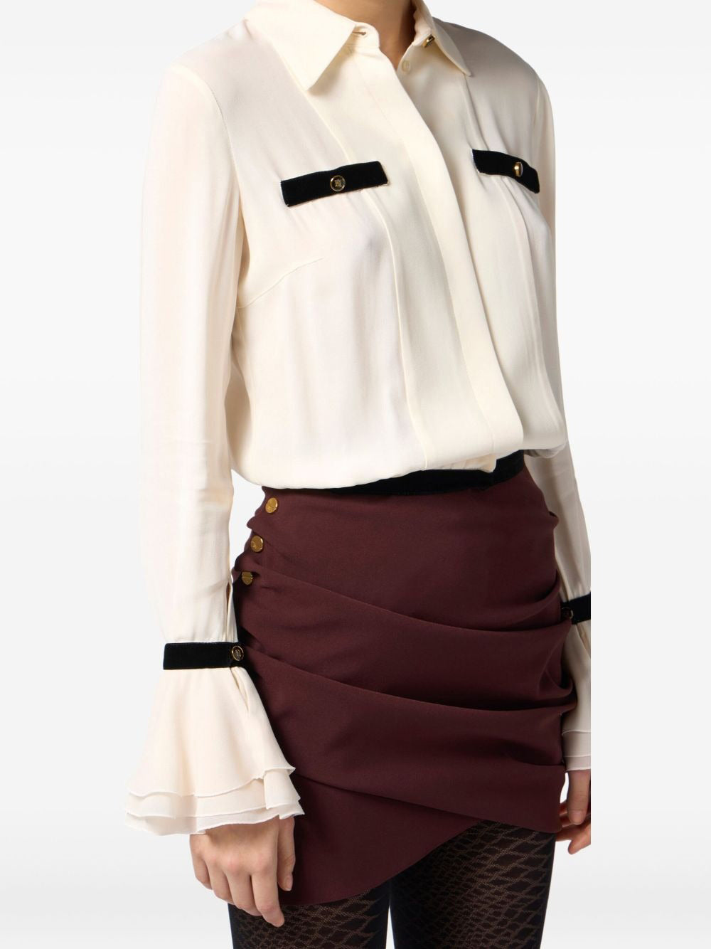 Camicia Elisabetta Franchi da Donna - Milk Nero Bianco