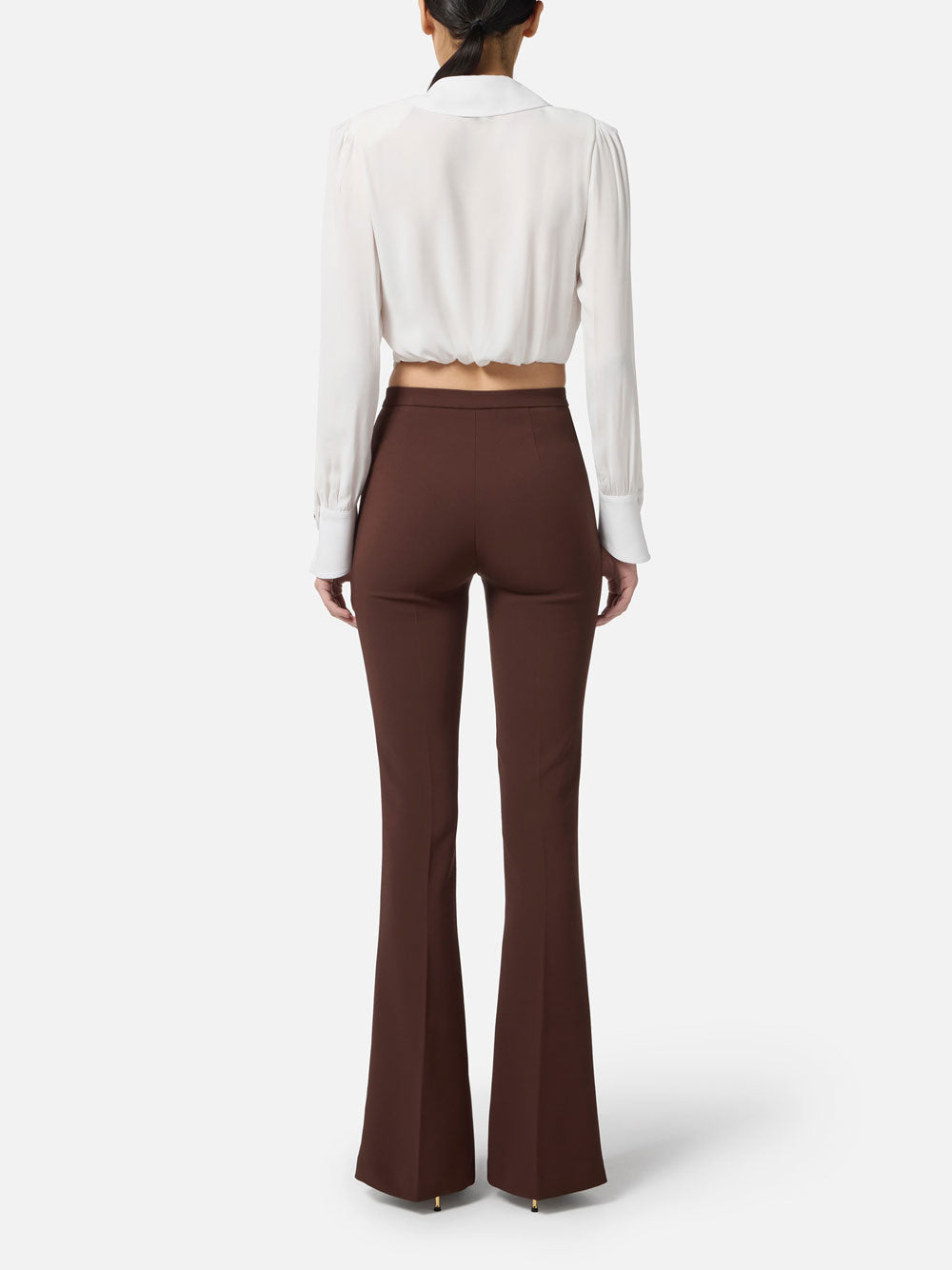 Camicia Elisabetta Franchi Cropped da Donna - Avorio