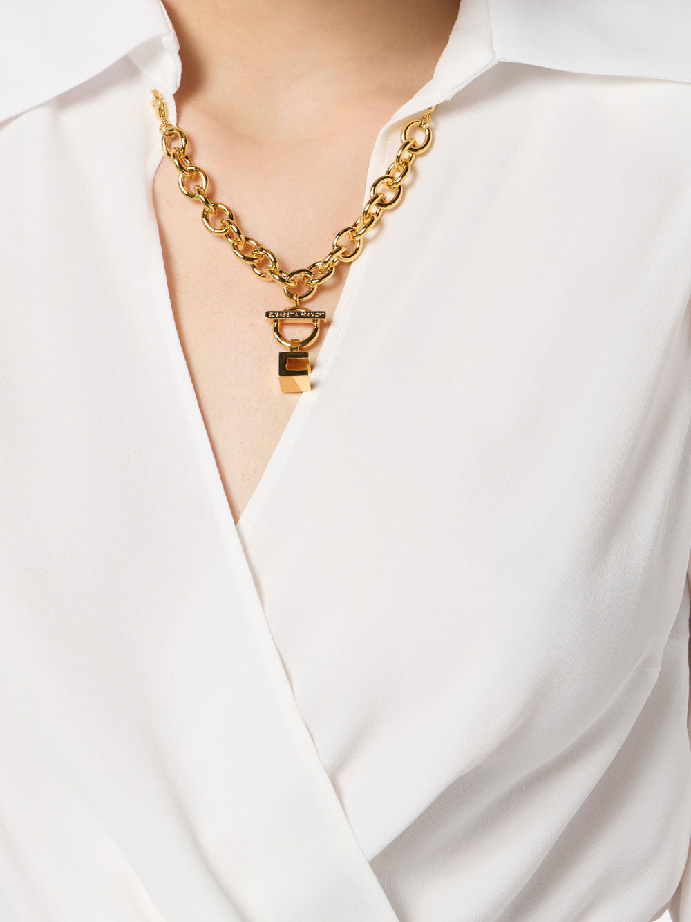 Camicia Elisabetta Franchi Cropped da Donna - Avorio