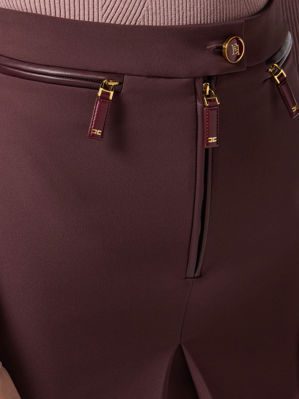 Gonna Mini Elisabetta Franchi da Donna - Merlot Bordeaux