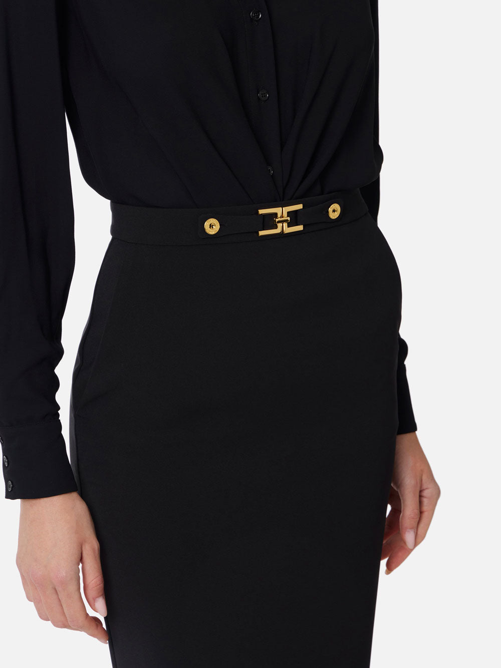 Gonna Midi Elisabetta Franchi da Donna - Nero