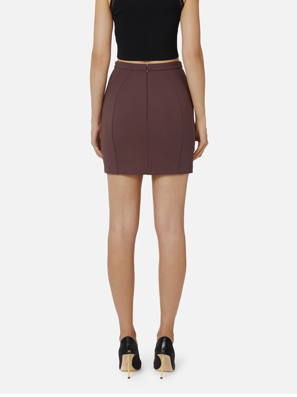 Gonna Mini Elisabetta Franchi da Donna - Merlot Bordeaux
