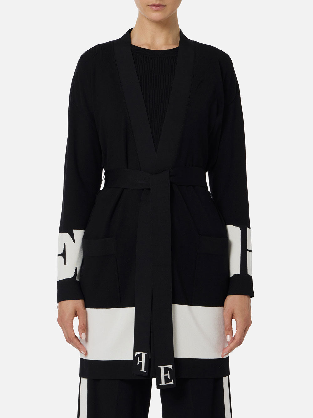 Cardigan Elisabetta Franchi da Donna - Milk Nero