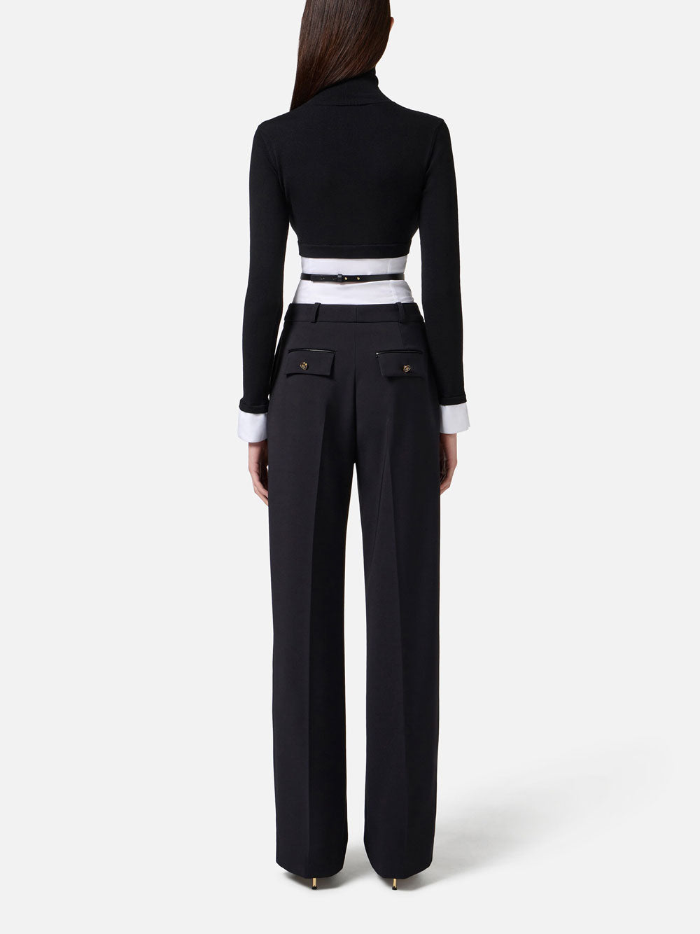 Maglia Collo Alto Elisabetta Franchi da Donna - Bianco Nero