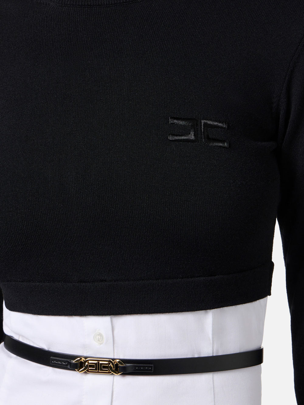 Maglia Collo Alto Elisabetta Franchi da Donna - Bianco Nero