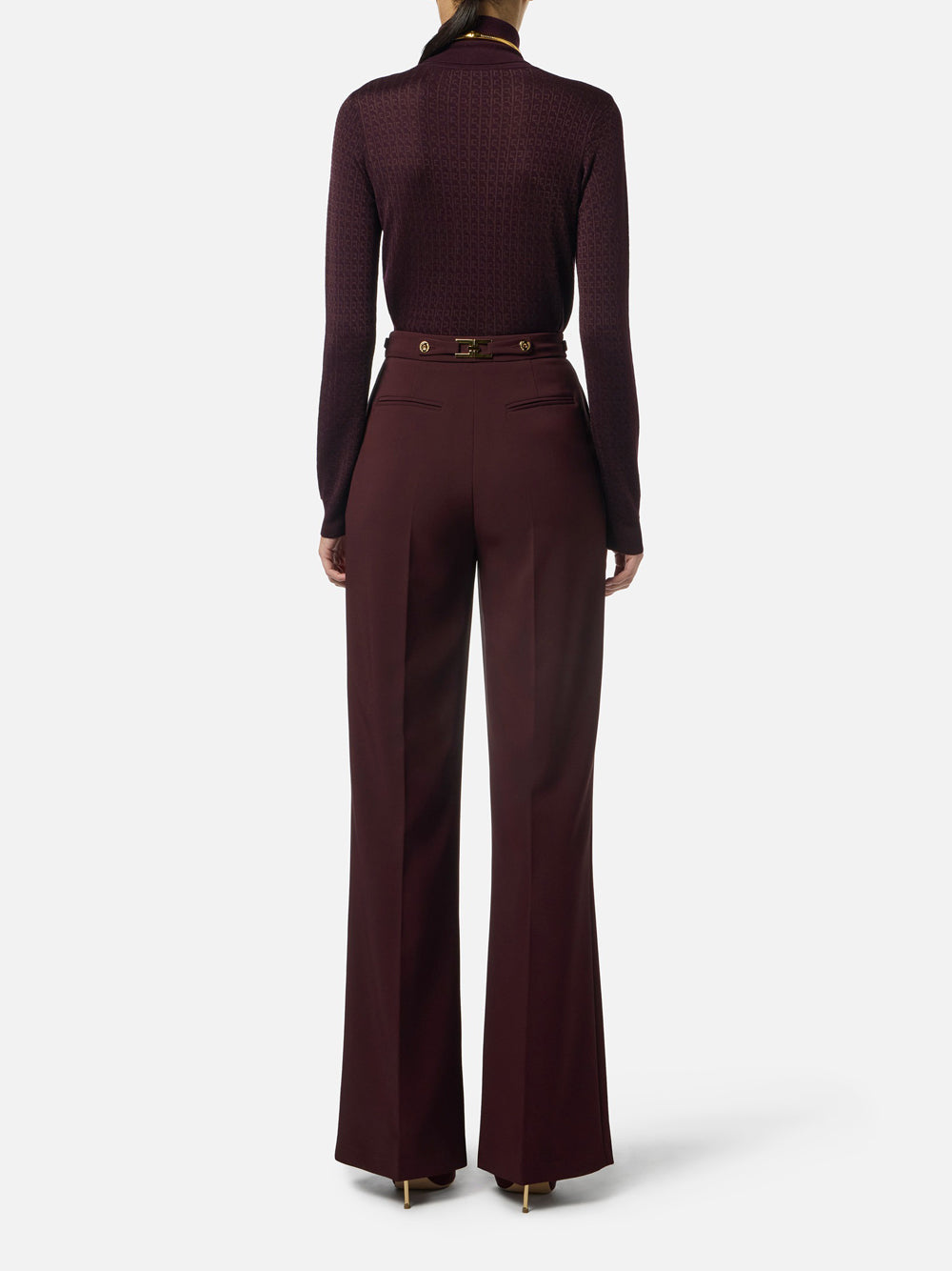Pantalone Straight Elisabetta Franchi da Donna - Merlot Bordeaux