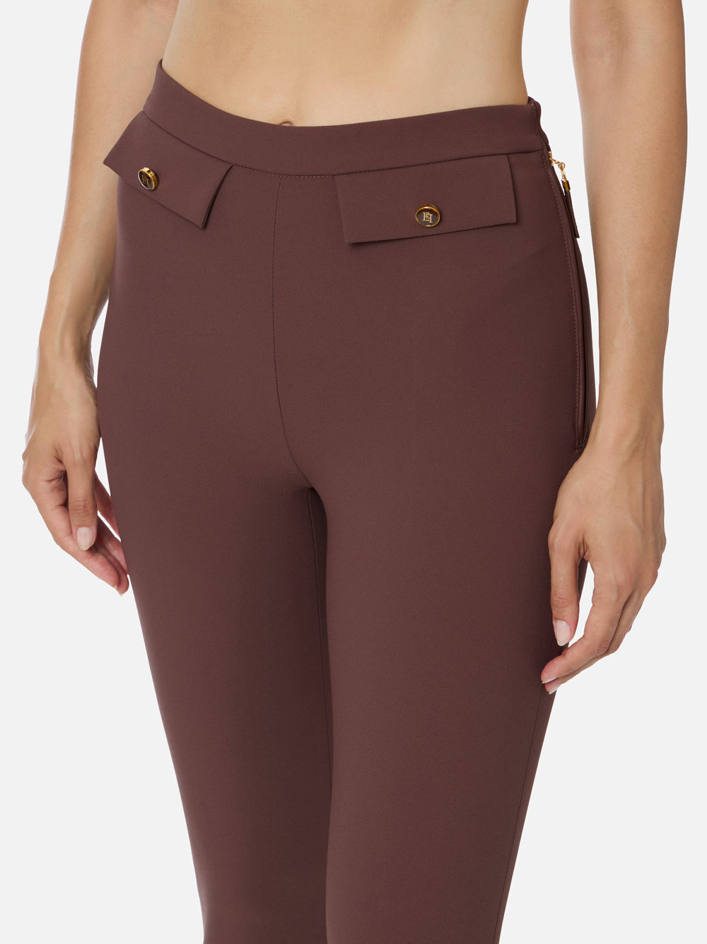 Pantalone Capri Elisabetta Franchi da Donna - Coffee Marrone