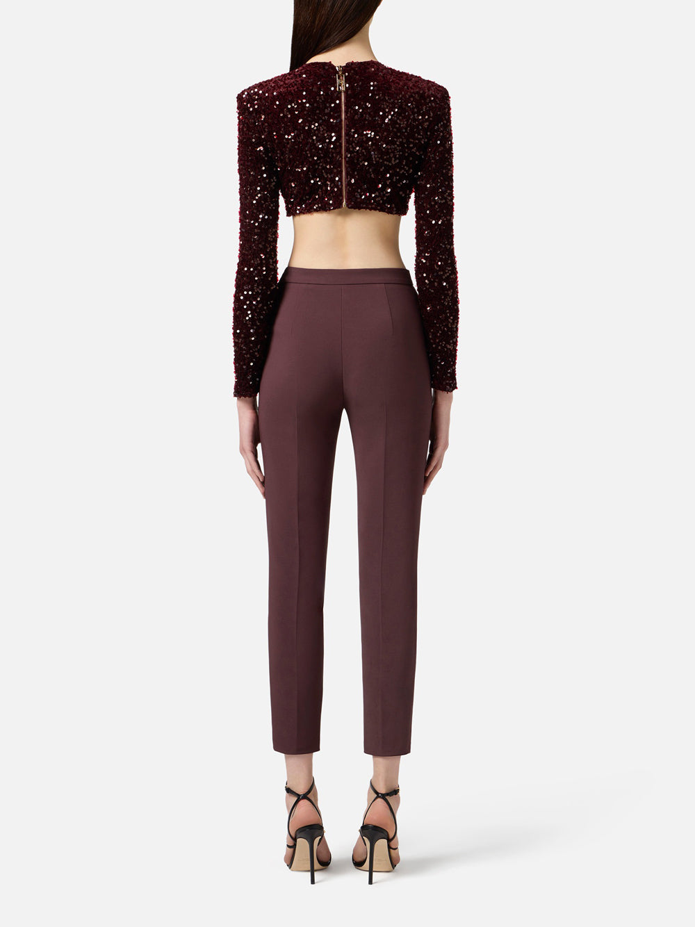 Pantalone Capri Elisabetta Franchi da Donna - Merlot Bordeaux