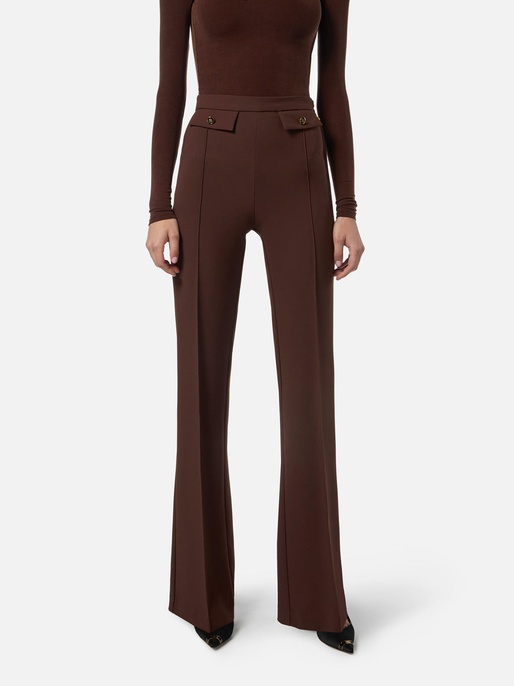Pantalone Palazzo Elisabetta Franchi da Donna - Coffee Marrone