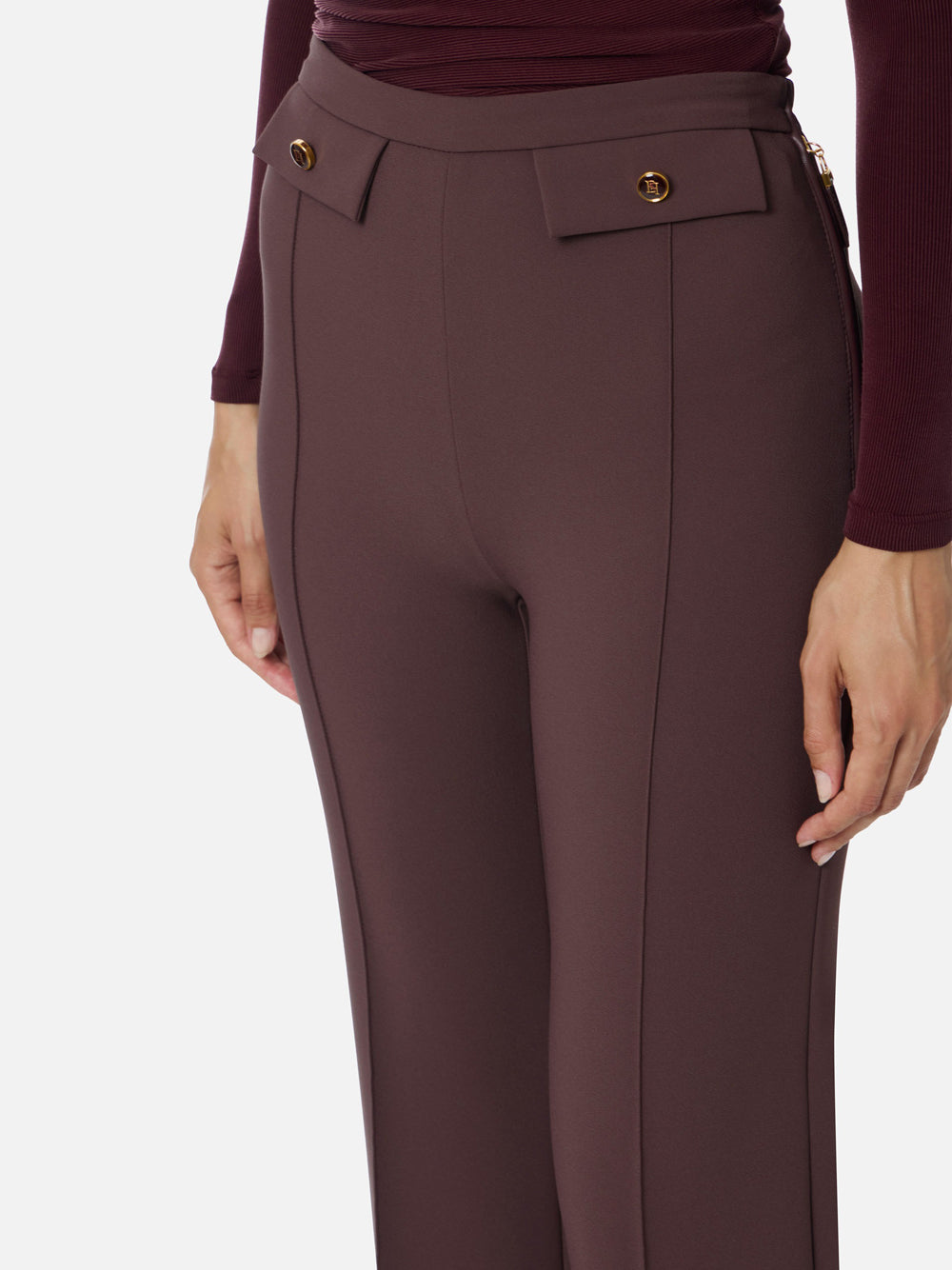 Pantalone Palazzo Elisabetta Franchi da Donna - Merlot Bordeaux