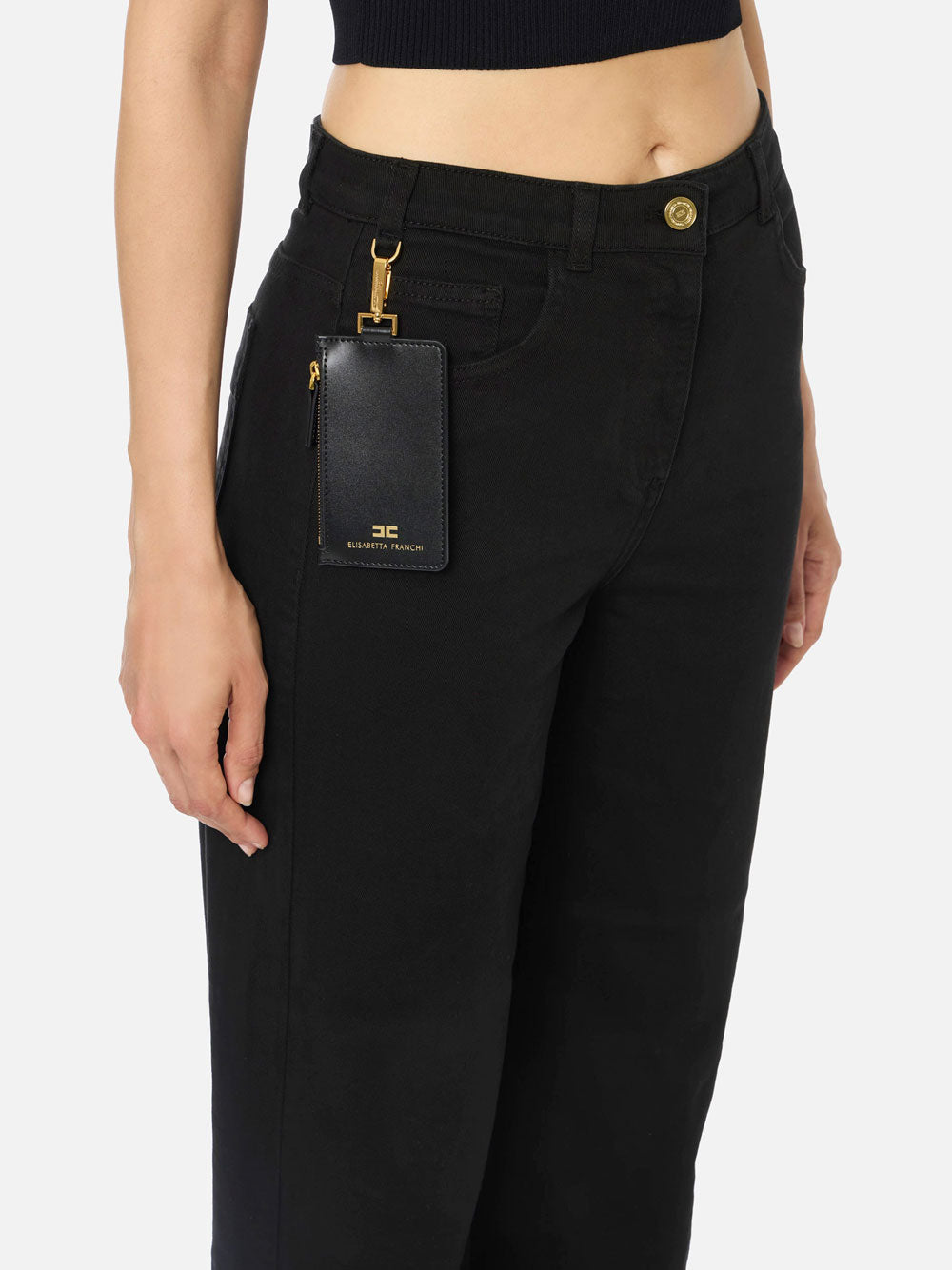 Jeans Boyfriend Elisabetta Franchi da Donna - Nero