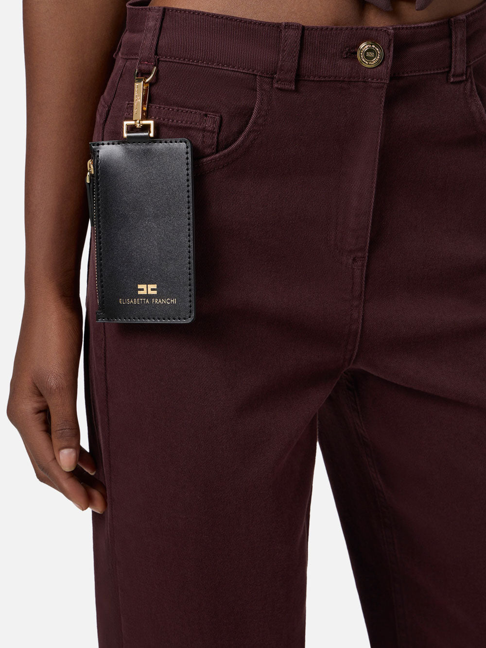 Jeans Boyfriend Elisabetta Franchi da Donna - Merlot Bordeaux