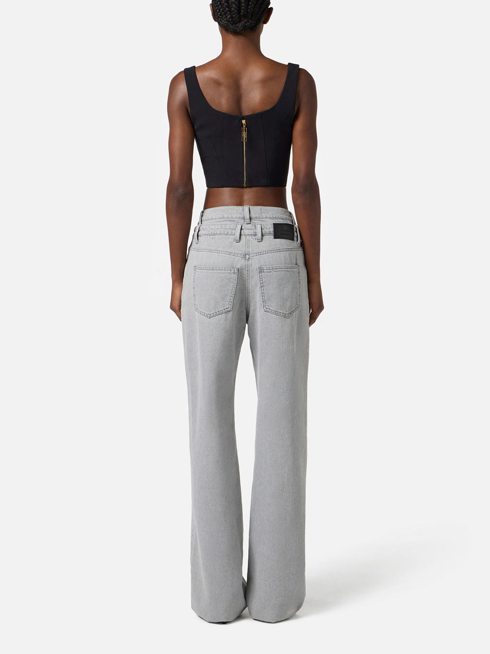 Top Elisabetta Franchi Cropped da Donna - Nero