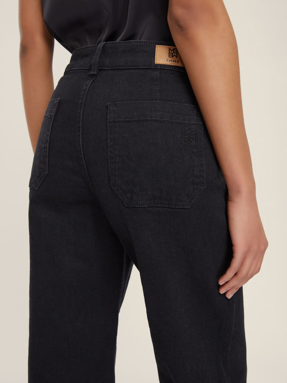 Jeans Wide Emme Marella Palma da Donna - Nero