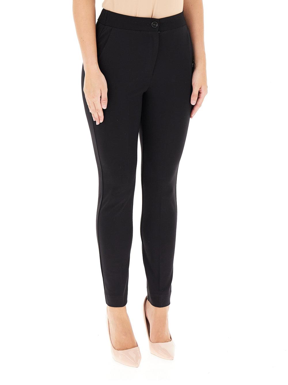 Pantalone Slim Emme Marella Chinos da Donna - Nero