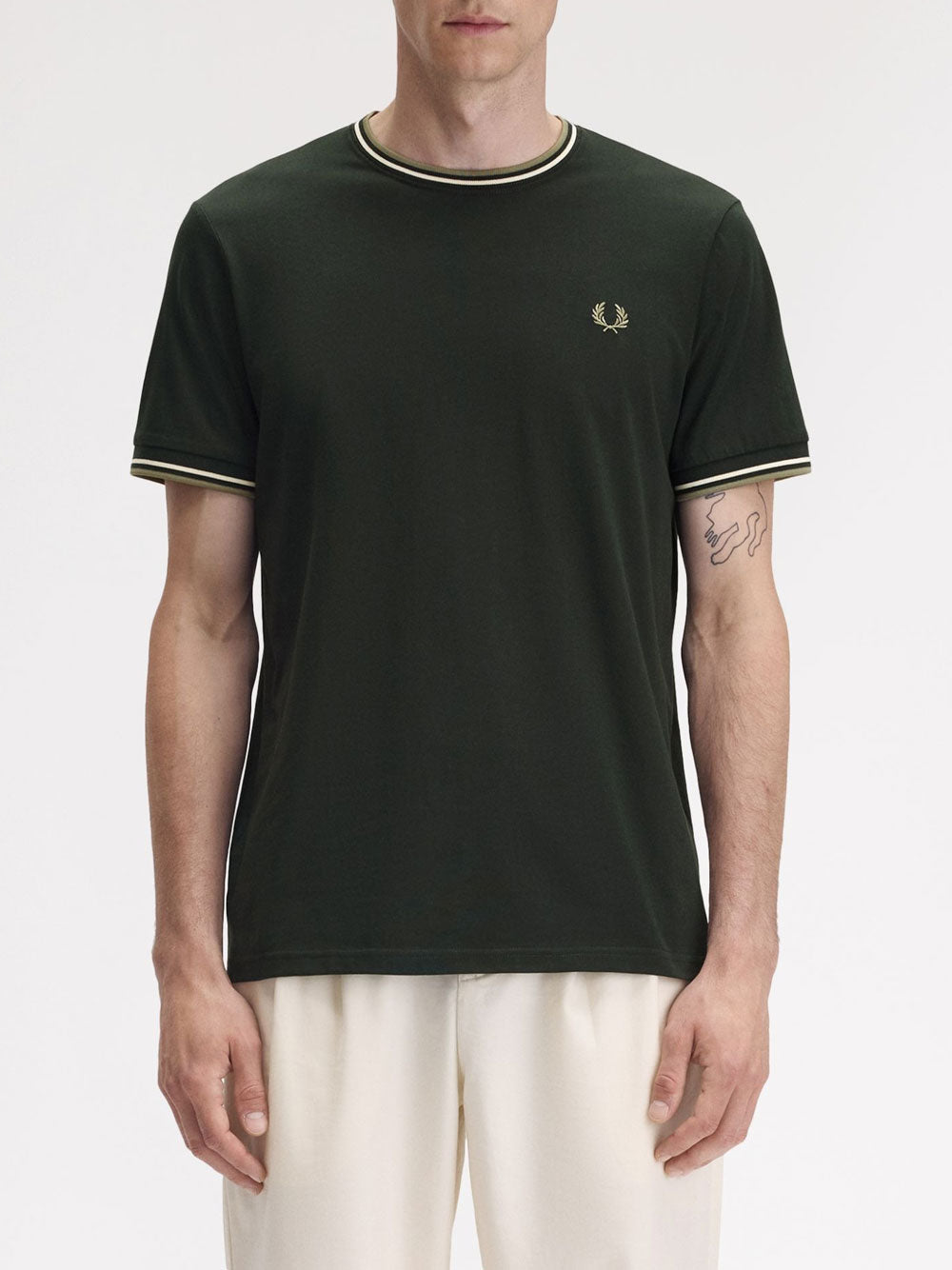 T-shirt Fred Perry da Uomo - Verde