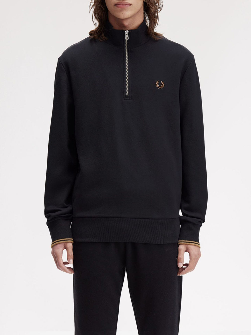 Felpa Zip Fred Perry da Uomo - Nero