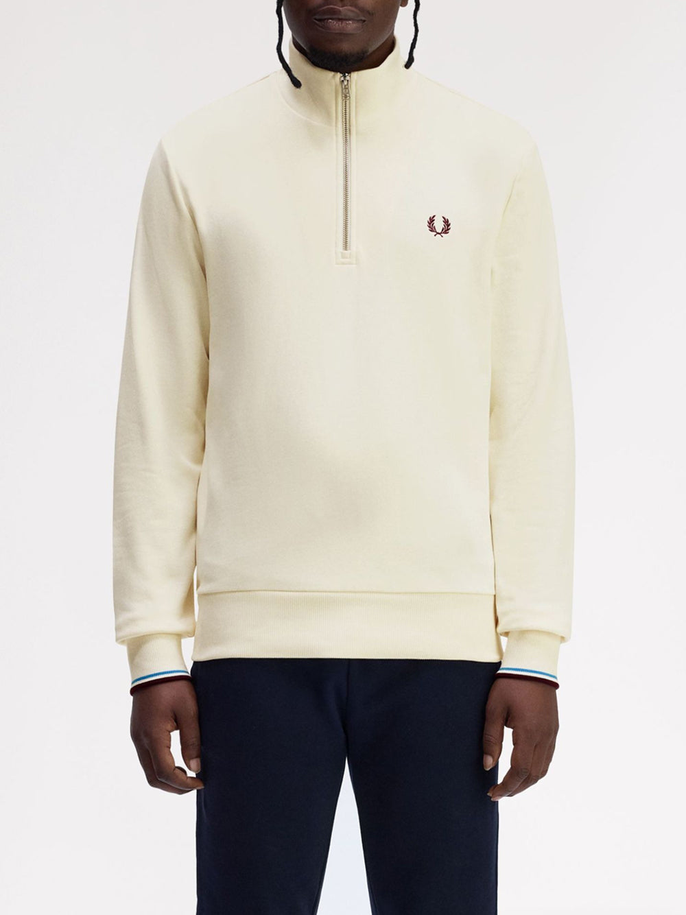 Felpa Zip Fred Perry da Uomo - Avorio