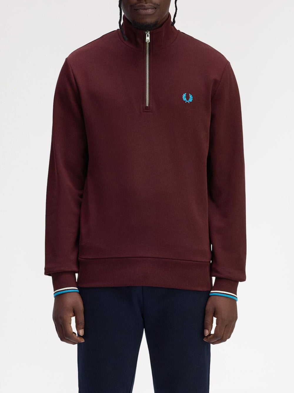 Felpa Zip Fred Perry da Uomo - Bordeaux