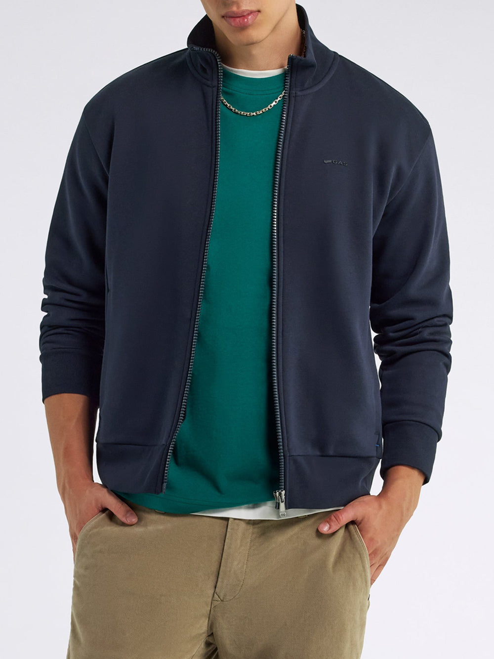 Felpa Zip Gas da Uomo - Blu