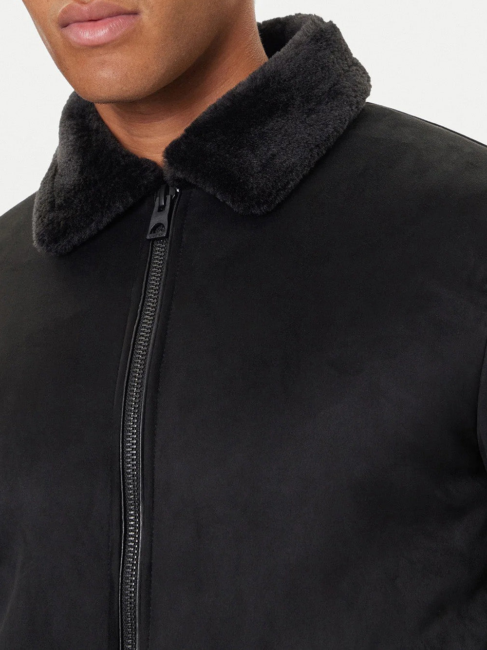 Giubbino Guess Soft Shearling da Uomo - Nero