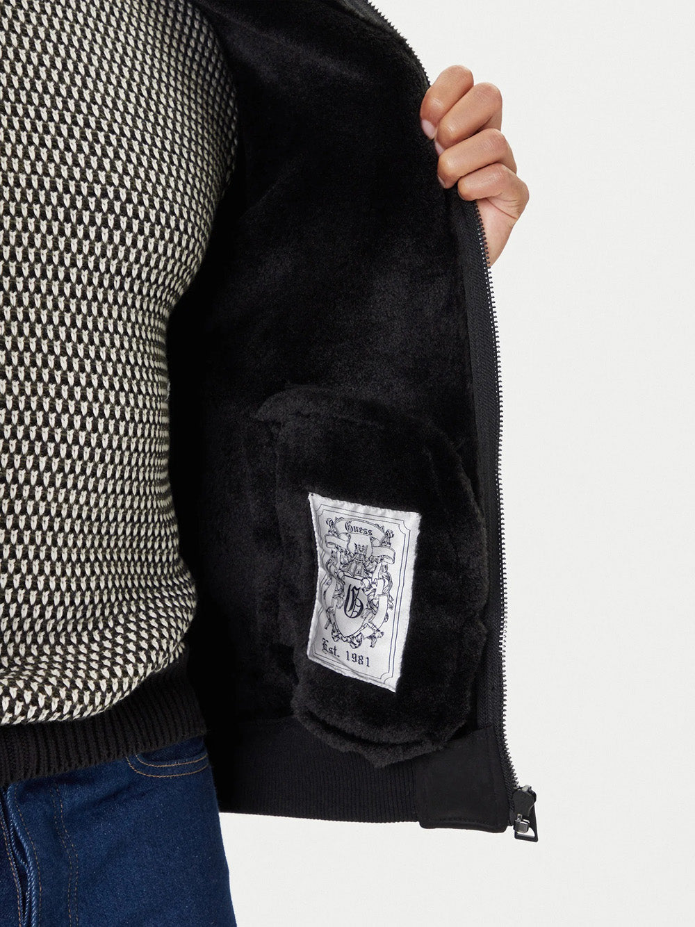 Giubbino Guess Soft Shearling da Uomo - Nero