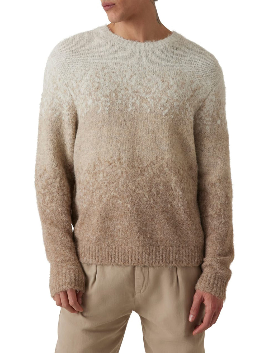 Maglione Guess Trey Marled Stripe da Uomo - Beige