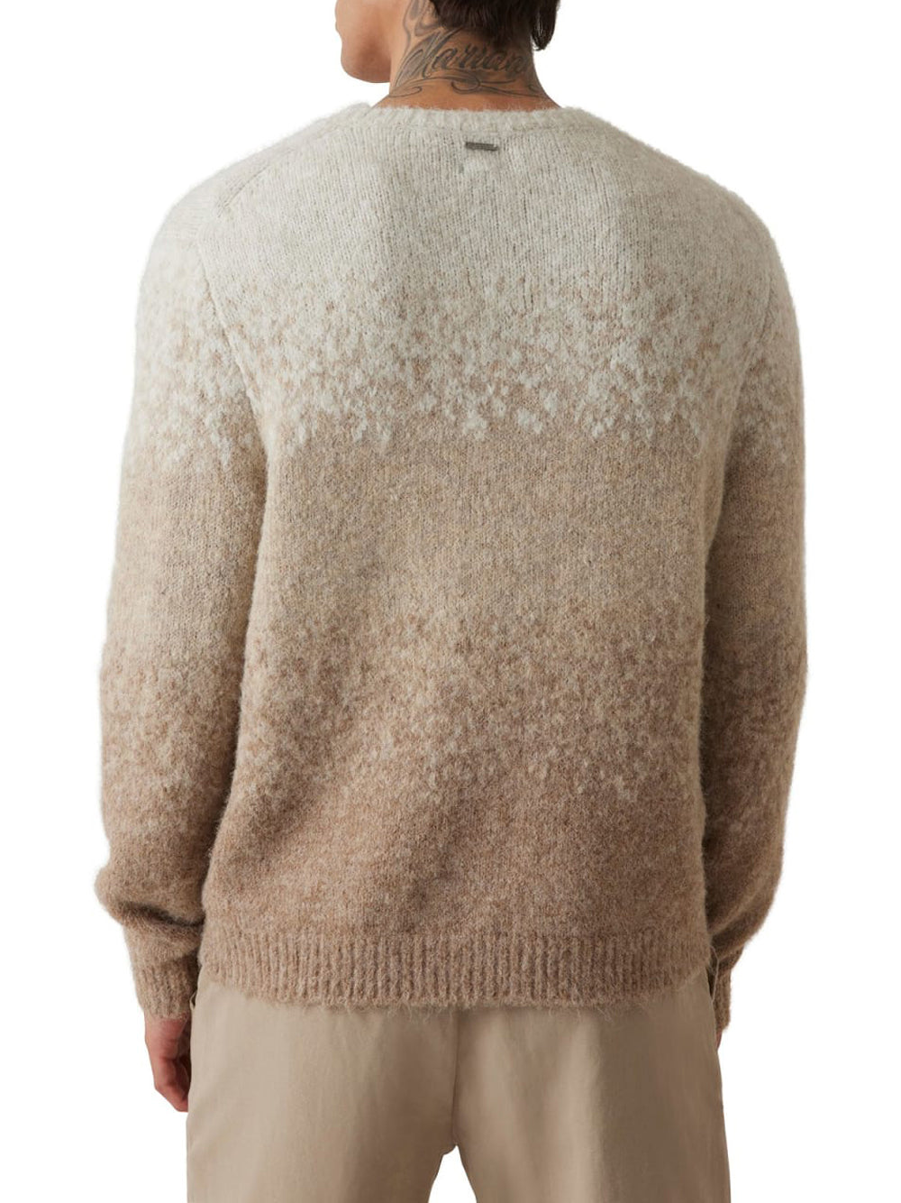 Maglione Guess Trey Marled Stripe da Uomo - Beige