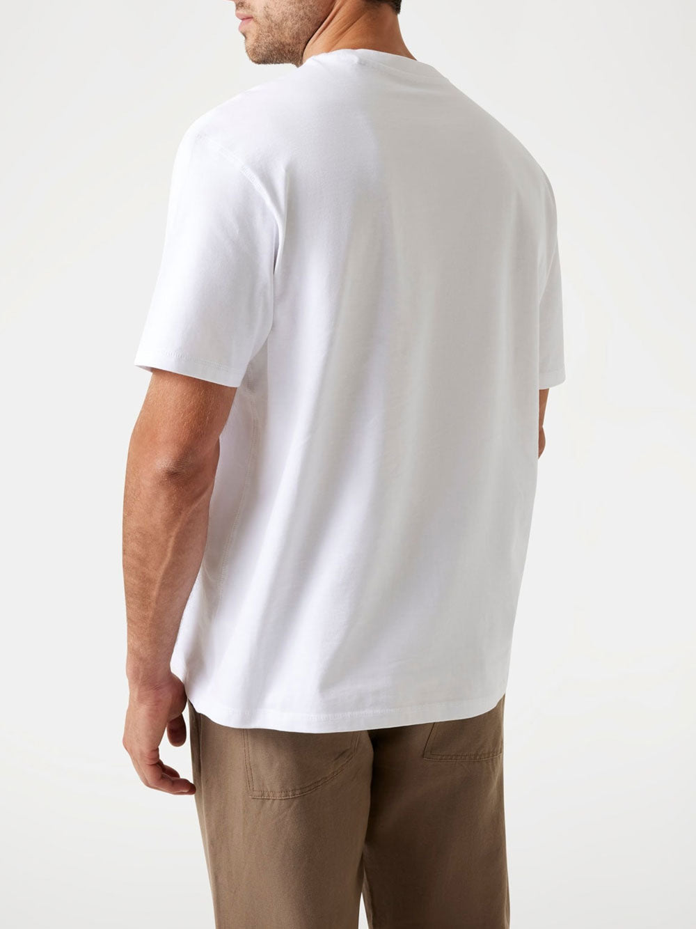 T-shirt Guess Patch At Chest da Uomo - Bianco