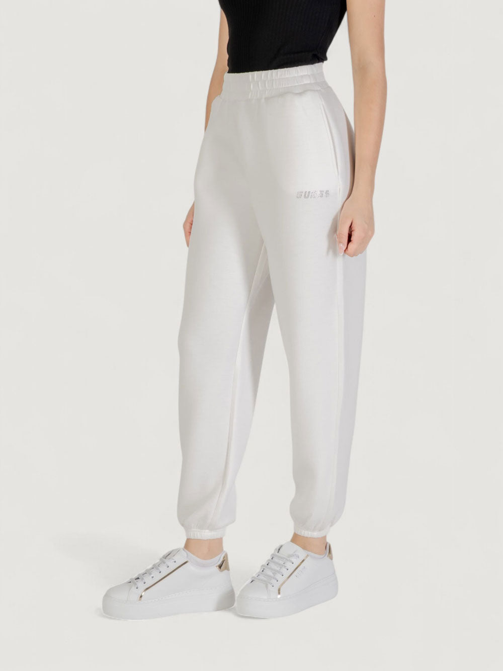 Pantalone Jogger Guess Cecilia Scuba da Donna - Bianco