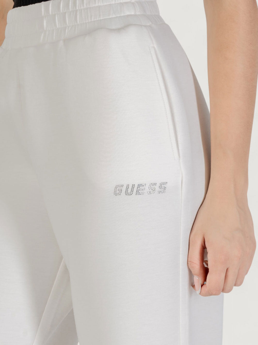 Pantalone Jogger Guess Cecilia Scuba da Donna - Bianco