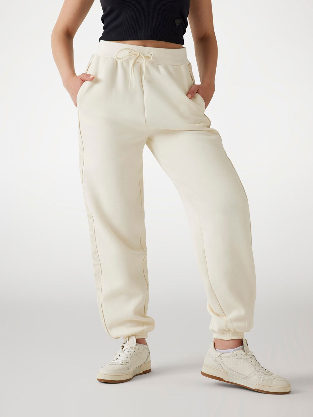Pantalone Jogger Guess Maryella da Donna - Bianco