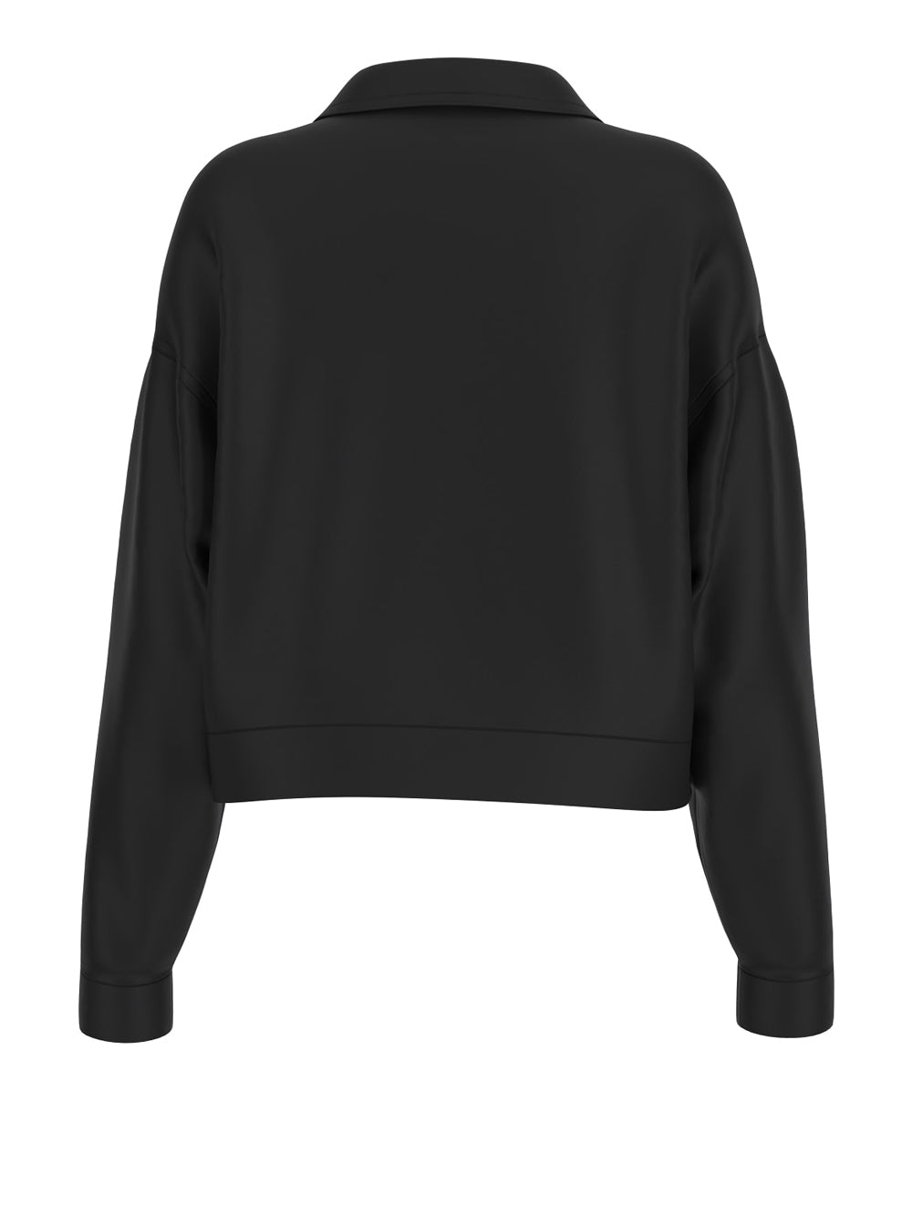 Felpa Zip Guess Carla Crop da Donna - Nero