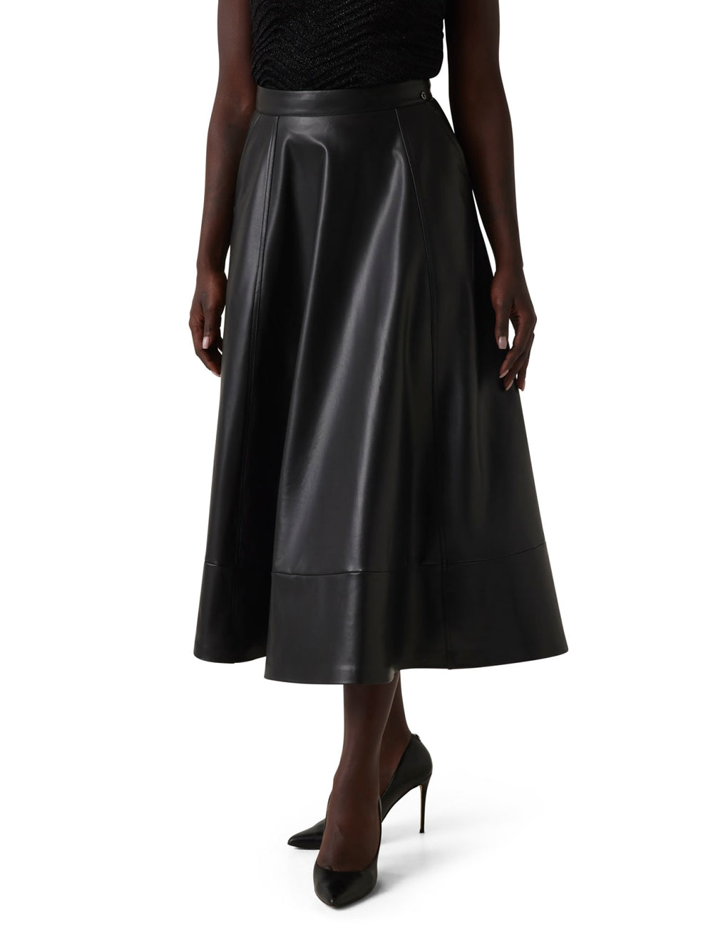 Gonna Longuette Guess Delores Maxi Circle da Donna - Nero