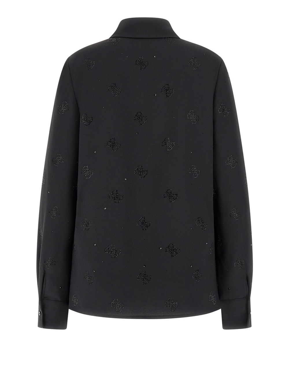 Camicia Casual Guess Flore Logo Hotfix da Donna - Nero