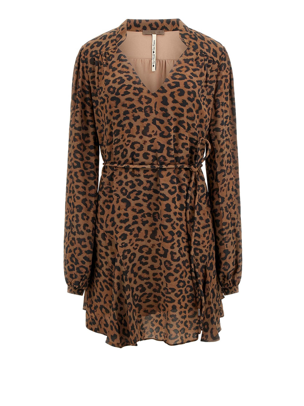 Vestito Mini Guess Wanda Flare da Donna - Maculato Marrone