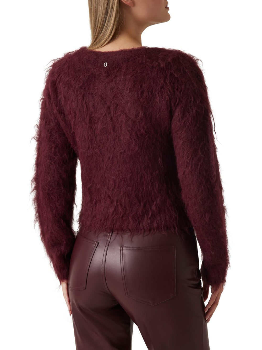 Cardigan Guess Tomiko Bow Button da Donna - Bordeaux