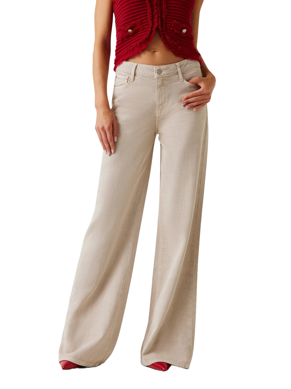 Pantalone Palazzo Guess Sexy da Donna - Avorio