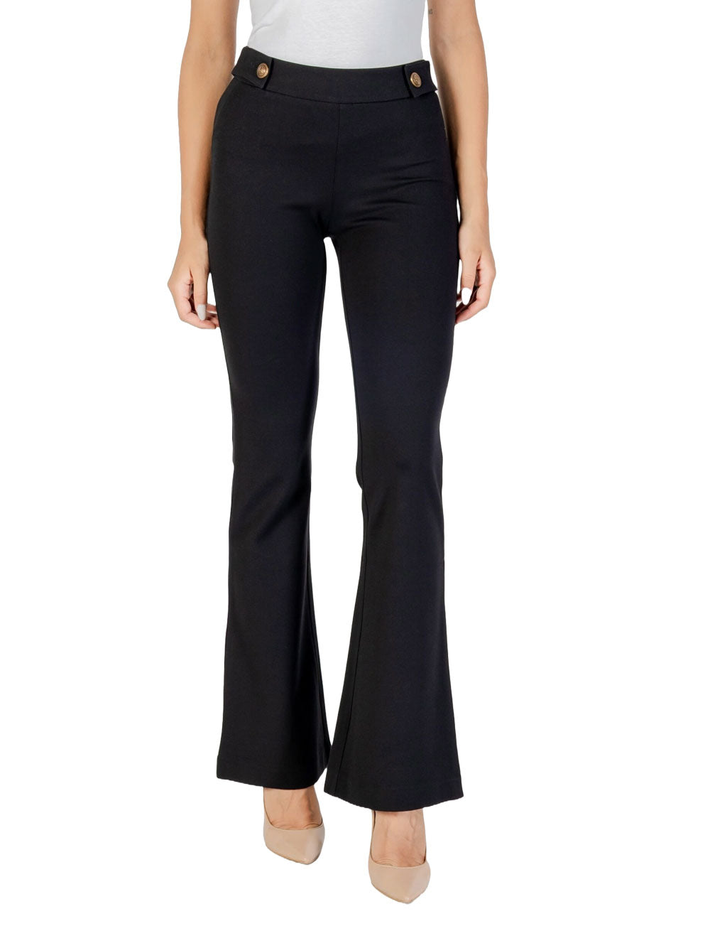 Pantalone Zampa Guess Maelice Buttons da Donna - Nero