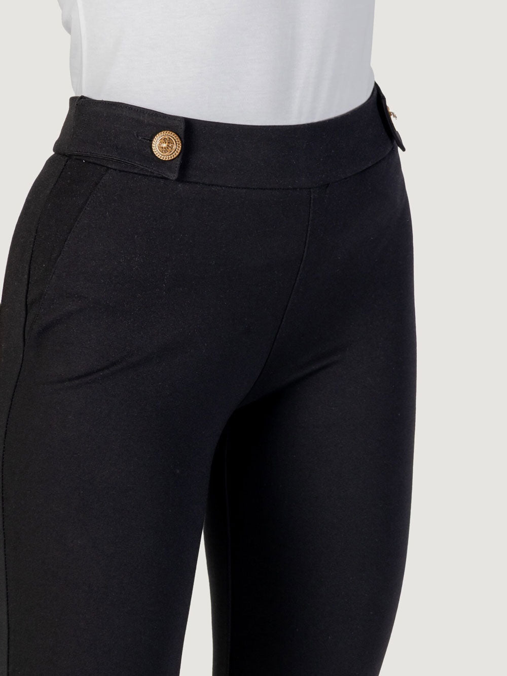 Pantalone Zampa Guess Maelice Buttons da Donna - Nero