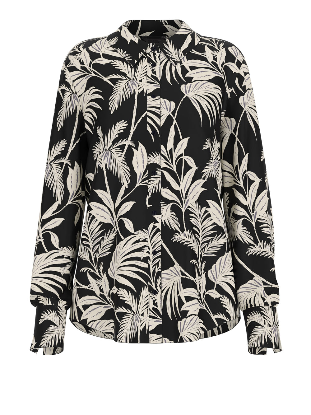 Camicia Fantasia Guess Concetta Buttons da Donna - Nero Multicolore